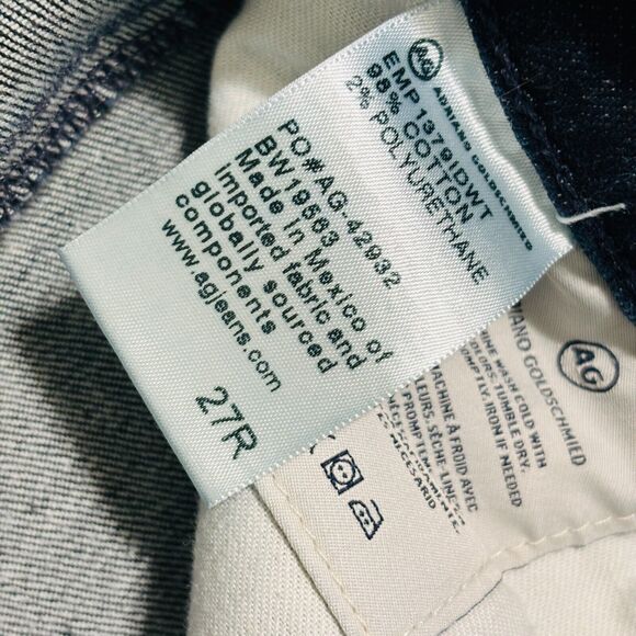 AG Adriano Goldschmied 'The Farrah' Skinny Jean Wms Sz 27R Dark Blue High Rise - Picture 10 of 10